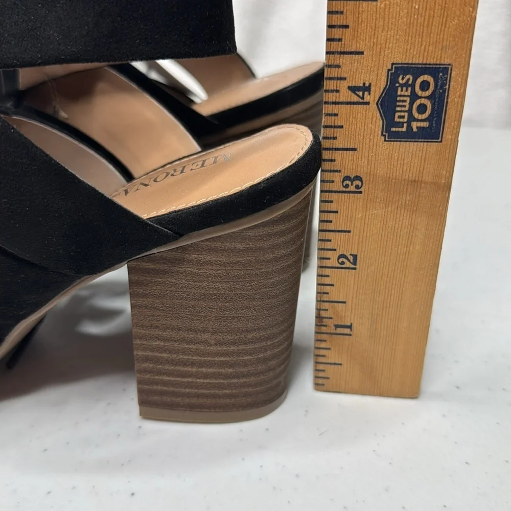 Merona Harriet Black Ghillie Lace Heels Pumps Sandals Women sz 5.5 NEW with tags